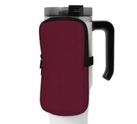 WANLON Pure Wine Red - Bolsa de accesorios versátil para botellas deportivas, ideal para caminar, senderismo, yoga, gimnasio, resistencia al agua y a prueba de golpes, Black, M, Soporte para tarjetas