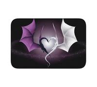 WANLON Purple and Wirte - Tapete con dobladillo de dragones de 40 x 60 pulgadas, versátil para uso en exteriores e interiores, perfecto para cocina, dormitorio, sala de estar
