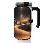 WANLON Sahara Desert - Bolsa de accesorios versátil para botellas deportivas, ideal para caminar, senderismo, yoga, gimnasio, resistencia al agua y a prueba de golpes, Black, S, Soporte para tarjetas