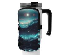 WANLON Science Fiction Stars - Bolsa de accesorios versátil para botella deportiva, ideal para caminar, senderismo, yoga, gimnasio, resistencia al agua y a prueba de golpes, Black, M, Soporte para