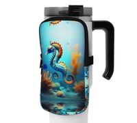 WANLON Seabed Coral Seabed - Bolsa de accesorios versátil para botellas, ideal para caminar, senderismo, yoga, gimnasio, resistente al agua y a prueba de golpes, Black, S, Soporte para tarjetas de