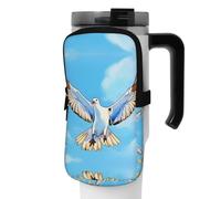 WANLON Seagulls in Flight - Bolsa de accesorios versátil para botella deportiva, ideal para caminar, senderismo, yoga, gimnasio, resistencia al agua y a prueba de golpes, Black, S, Soporte para
