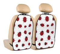 WANLON Seven Star Ladybird - Alfombrilla de almacenamiento antipatadas para asientos de coche, 2 protectores de respaldo de asiento, cobertura contra huellas y arañazos