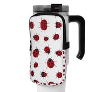 WANLON Seven Star Ladybird - Bolsa de accesorios versátil para botella deportiva, ideal para caminar, senderismo, yoga, gimnasio, resistente al agua y a prueba de golpes, Black, M, Soporte para
