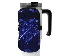 WANLON Shooting Star Heart - Bolsa de accesorios versátil para botella deportiva, ideal para caminar, senderismo, yoga, gimnasio, resistente al agua y a prueba de golpes, Black, S, Soporte para