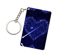 WANLON Shooting Star - Llavero acrílico rectangular con forma de corazón, soporte para llavero de coche, accesorios personalizados para el hogar, motocicleta, oficina
