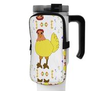 WANLON Singing Hen - Bolsa de accesorios versátil para botella deportiva, ideal para caminar, senderismo, yoga, gimnasio, resistencia al agua y a prueba de golpes, Black, M, Soporte para tarjetas de