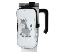 WANLON Smiling Donkey - Bolsa de accesorios versátil para botella deportiva, ideal para caminar, senderismo, yoga, gimnasio, resistencia al agua y a prueba de golpes, Black, M, Soporte para tarjetas