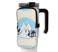WANLON Snow-Capped Mountains - Bolsa de accesorios versátil para botellas deportivas, ideal para caminar, senderismo, yoga, gimnasio, resistencia al agua y a prueba de golpes, Black, M, Soporte para
