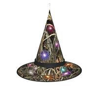WANLON Sombrero de bruja amarillo y verde perdido, accesorio de Halloween, vestido de fiesta de disfraces, ideal para carnaval, adultos, Navidad