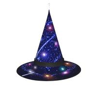WANLON Sombrero de bruja con corazón de estrella fugaz, accesorio de Halloween, vestido de fiesta de disfraces, ideal para carnaval, adultos, Navidad