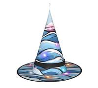 WANLON Sombrero de bruja con olas que se apoderan en las rocas, accesorio de Halloween, vestido de fiesta de disfraces, ideal para carnaval, adultos, Navidad