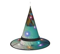 WANLON Sombrero de bruja de coco para playa, accesorio de Halloween, fiesta de máscaras, vestido de cosplay, ideal para carnaval, adultos, Navidad