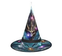 WANLON Sombrero de bruja de dragón volador, accesorio de Halloween, vestido de fiesta de disfraces, ideal para carnaval, adultos, Navidad