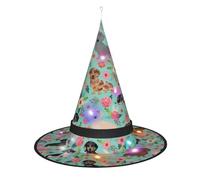 WANLON Sombrero de bruja de perro salchicha, accesorio de Halloween, vestido de fiesta de disfraces, ideal para carnaval, adultos, Navidad