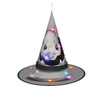 WANLON Sombrero de bruja de rata gris, accesorio de Halloween, vestido de fiesta de disfraces, ideal para carnaval, adultos, Navidad