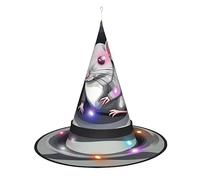 WANLON Sombrero de bruja de ratón en el agujero, accesorio de Halloween, vestido de fiesta de disfraces, ideal para carnaval, adultos, Navidad