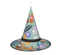 WANLON Sombrero de bruja floral de color claro, accesorio de Halloween, vestido de fiesta de disfraces, ideal para carnaval, adultos, Navidad