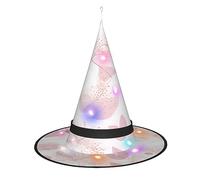 WANLON Sombrero de bruja pintado a mano con patrón de línea floral, accesorio de Halloween, vestido de fiesta de disfraces, ideal para carnaval, adultos, Navidad