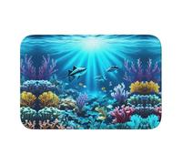 WANLON Submarine Coral Rays Hem Mat 40x60 - Felpudo versátil para uso en exteriores e interiores, perfecto para cocina, dormitorio, sala de estar