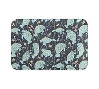 WANLON Tapete con dobladillo de animales de manatí de 40 x 60 pulgadas, versátil para uso en exteriores e interiores, perfecto para cocina, dormitorio, sala de estar