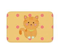 WANLON Tapete con dobladillo de gatito de dibujos animados de 40 x 60 pulgadas, versátil para uso en exteriores e interiores, perfecto para cocina, dormitorio, sala de estar