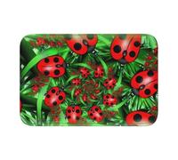 WANLON Tapete con dobladillo de mariquita roja de 40 x 60 pulgadas, versátil para uso en exteriores e interiores, perfecto para cocina, dormitorio, sala de estar