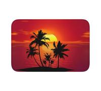 WANLON Tapete con dobladillo de puesta de sol tropical de 40 x 60 pulgadas, versátil para uso en exteriores e interiores, perfecto para cocina, dormitorio, sala de estar