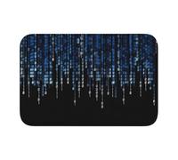WANLON The Blue Binary Hem Mat 40x60 - Felpudo versátil para uso en exteriores e interiores, perfecto para cocina, dormitorio, sala de estar