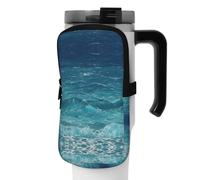 WANLON The Deep Blue Sea - Bolsa de accesorios versátil para botellas deportivas, ideal para caminar, senderismo, yoga, gimnasio, resistencia al agua y a prueba de golpes, Black, M, Soporte para
