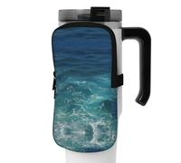 WANLON The Deep Ocean - Bolsa de accesorios versátil para botellas deportivas, ideal para caminar, senderismo, yoga, gimnasio, resistencia al agua y a prueba de golpes, Black, S, Soporte para tarjetas