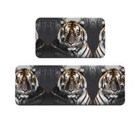 Wanlon Tiger At Rest - Juego de 2 alfombrillas para cocina, cómodas con diseño de fregadero de granja, decoración ideal para el hogar, alfombras de lavandería de pie