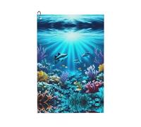 WANLON Toalla de golf Submarine Coral Rays, toalla de gimnasio suave y absorbente para golf, correr, yoga y más, secado rápido y conveniente