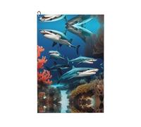 WANLON Toalla de golf Submarine Shark Coral - Toalla de gimnasio suave y absorbente para golf, correr, yoga y más - Secado rápido y conveniente