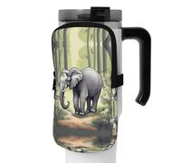 WANLON Walking Elephant - Bolsa de accesorios versátil para botella deportiva, ideal para caminar, senderismo, yoga, gimnasio, resistente al agua y a prueba de golpes, Black, M, Soporte para tarjetas
