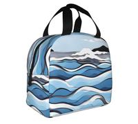 WANLON Waves Lapping at The Rocks - Lonchera perfecta para el trabajo, picnic, viajes, actividades al aire libre - Bolsa de almuerzo grande pero elegante