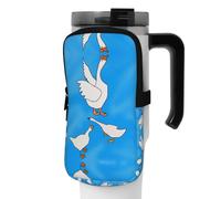 WANLON White Goose House - Bolsa de accesorios versátil para botellas deportivas, ideal para caminar, senderismo, yoga, gimnasio, resistencia al agua y a prueba de golpes, Black, S, Soporte para