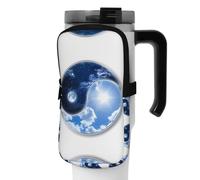 WANLON Yin Yang Sky - Bolsa de accesorios versátil para botella deportiva, ideal para caminar, senderismo, yoga, gimnasio, resistencia al agua y a prueba de golpes, Black, S, Soporte para tarjetas de