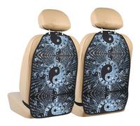 WANLON Ying Yang Diagram - Alfombrilla de almacenamiento antipatadas para asientos de coche, 2 protectores de respaldo de asiento, cobertura contra huellas y arañazos