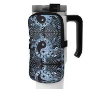 WANLON Ying Yang Diagram - Bolsa de accesorios versátil para botella deportiva, ideal para caminar, senderismo, yoga, gimnasio, resistencia al agua y a prueba de golpes, Black, M, Soporte para
