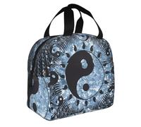 WANLON Ying Yang Diagram - Lonchera perfecta para el trabajo, picnic, viajes, actividades al aire libre - Bolsa de almuerzo grande pero elegante