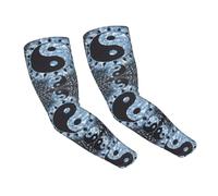 WANLON Ying Yang Diagram - Mangas de enfriamiento unisex - Mangas elásticas de seda de hielo con protección solar, ideal para correr al aire libre, ciclismo