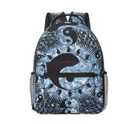 WANLON Ying Yang Diagram - Mochila de lona, ligera y cómoda, perfecta para la escuela secundaria, la universidad, viajes, estilo y simplicidad