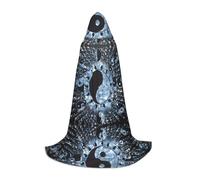 WANLON Ying Yang Diagrama Capa con capucha - Perfecto para juegos de rol Cosplay - Ideal para Navidad, Halloween, Pascua, fiesta de carnaval