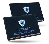 Wanme Bloqueo de tarjetas RFID, bloqueo NFC, sin contacto, antirrobo, bloqueo de tarjetas ATM, protección de toda la cartera, una tarjeta protege toda la cartera
