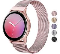 Wanme Correa Compatible con Samsung Galaxy Watch Active/Active 2 40mm 44mm, 20mm Metal Pulsera de Repuesto de Acero Inoxidable para Galaxy Watch 3 41mm / Gear S2 Classic/Gear Sport (Rosa)