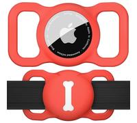 Wanme Soporte para collar de perro para Airtag, funda protectora para AirTag, collar de perro AirTag, accesorios de seguimiento GPS de silicona lavable, etiquetas de aire con patrón de hueso, soporte