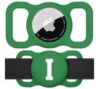 Wanme Soporte para collar de perro para Airtag, funda protectora para AirTag, collar de perro AirTag, accesorios de seguimiento GPS de silicona lavable, etiquetas de aire con patrón de hueso, soporte