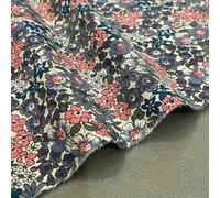 WanMing Tela Liberty de algodón Floral de 145 x 50 cm, Estilo años 40, con impresión Digital, para Coser Vestidos, Faldas y niños, Hecha a Mano.