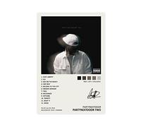 WANMLY Partynextdoor - Póster de Partynextdoor con dos álbumes de música, firmado, póster limitado, póster de lona, decoración de dormitorio, paisaje deportivo, oficina, habitación, regalo, sin marco:
